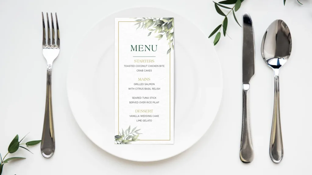 Wedding Menus